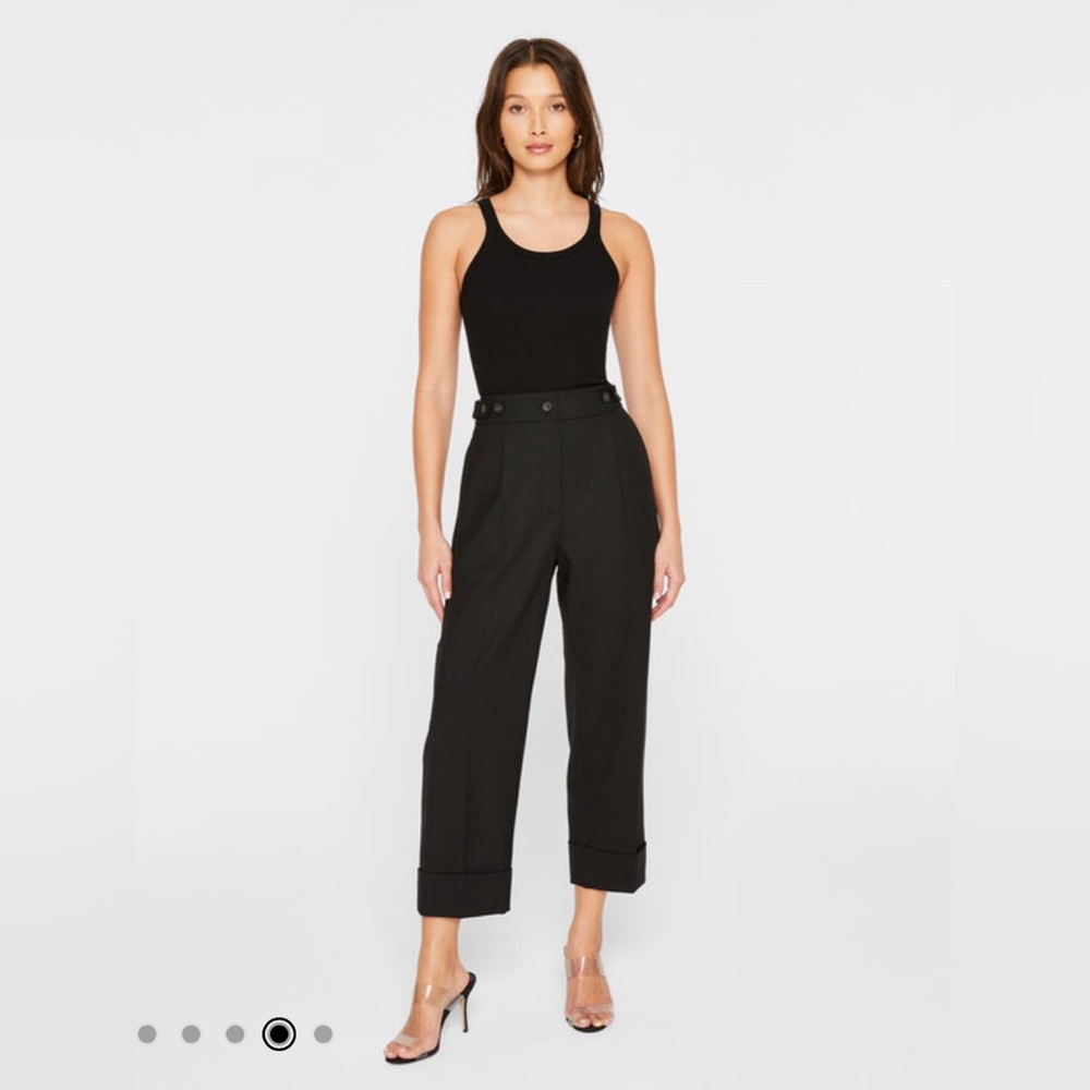 92. Club Monaco Black Rolled Up Dress Wide Leg Pants in Black Size 0